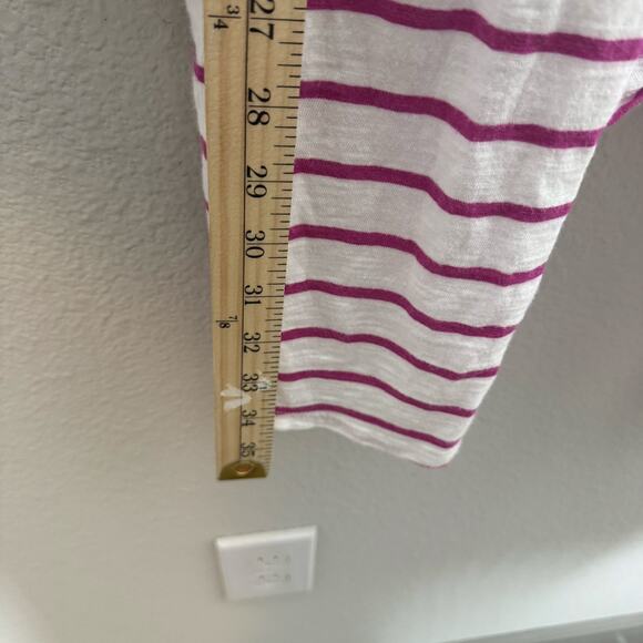 Chico’s Women’s 2 (Large 12-14) Striped Cardigan Tank Set Pink White Modal Blend - Picture 4 of 9